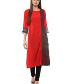 Red plain crepe kurti