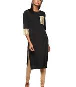 Black plain crepe kurti