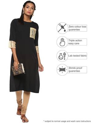 Black plain crepe kurti 2