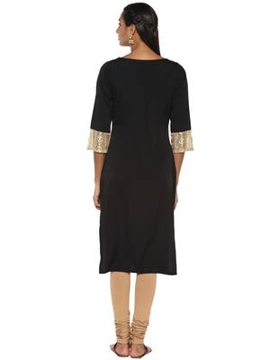 Black plain crepe kurti 3