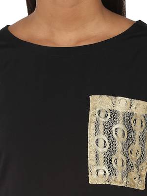 Black plain crepe kurti 5