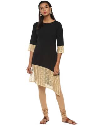 Black plain crepe kurti 1