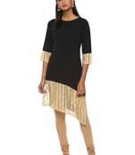 Black plain crepe kurti