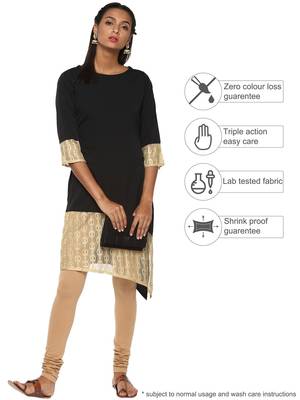 Black plain crepe kurti 2