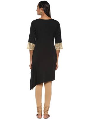 Black plain crepe kurti 3