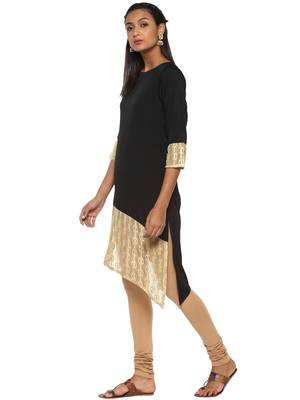 Black plain crepe kurti 4