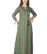 Green printed rayon kurti