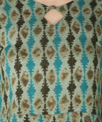 Green printed rayon kurti 4