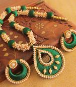Awesome Handmade Silk Therad Green Necklace Set