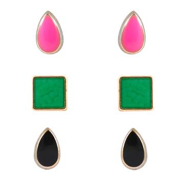 Beautiful set of 3 stud earrings for women 1
