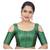 Green Banglori Silk Cold shoulder Padded Readymade Saree Blouse