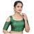 Green Banglori Silk Cold shoulder Padded Readymade Saree Blouse