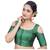 Green Banglori Silk Cold shoulder Padded Readymade Saree Blouse