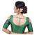 Green Banglori Silk Cold shoulder Padded Readymade Saree Blouse