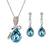 Blue Princess Crystal Pendant Set