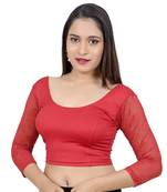 Red Lycra Palin stitched blouse