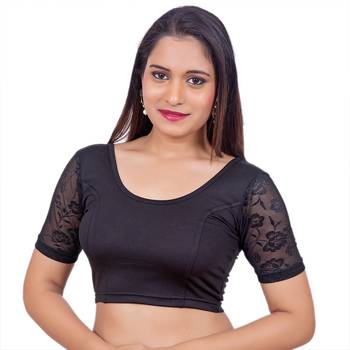 Black Lycra Palin stitched blouse 1