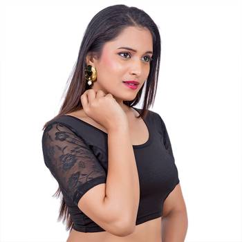 Black Lycra Palin stitched blouse 2
