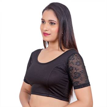 Black Lycra Palin stitched blouse 3