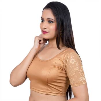 Gold Lycra Palin stitched blouse 3