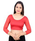 Red Lycra Palin stitched blouse