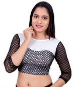 White Lycra Palin stitched blouse