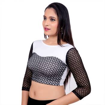 White Lycra Palin stitched blouse 3