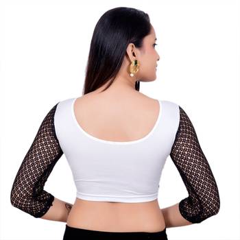White Lycra Palin stitched blouse 4