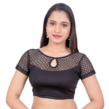 Black Lycra Palin stitched blouse 1