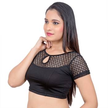 Black Lycra Palin stitched blouse 3