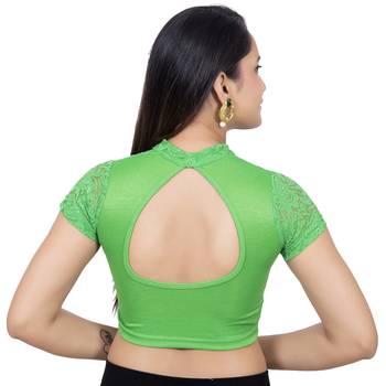 Green Lycra Palin stitched blouse 4
