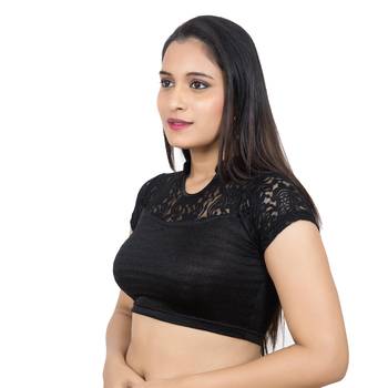 Black Lycra Palin stitched blouse 3