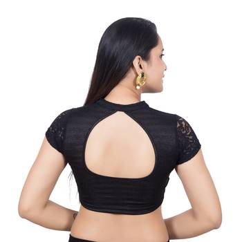 Black Lycra Palin stitched blouse 4