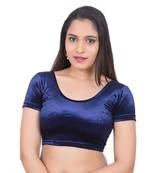 Dark Blue Velvet Palin stitched blouse