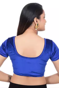 Dark Blue Velvet Palin stitched blouse