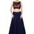 navy blue embroidered art silk lehenga with dupatta