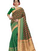 Green Woven Banarasi Art Silk Saree With Blouse