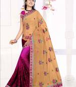 Multicolor printed georgette saree with blouse
