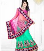 Multicolor embroidered georgette saree with blouse