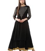 Black printed georgette kurti