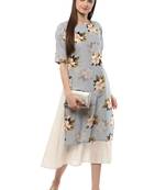 Blue printed cotton kurti