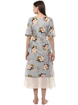 Blue printed cotton kurti 3