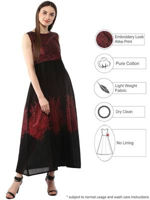 Black printed cotton kurti 2