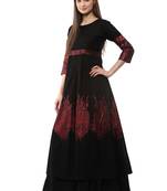 Black printed cotton kurti