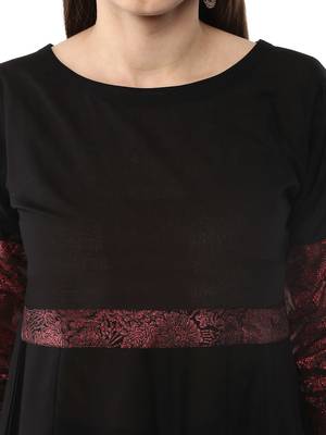 Black printed cotton kurti 5
