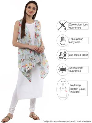 White printed crepe kurti 2