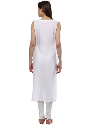White printed crepe kurti 3