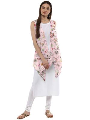 White printed crepe kurti 1