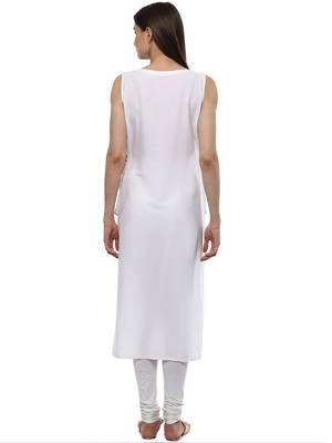 White printed crepe kurti 3