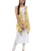 White printed crepe kurti